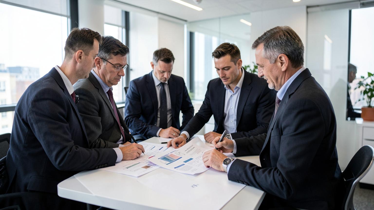 Marketing, content & HR agencies team reviewing operational work